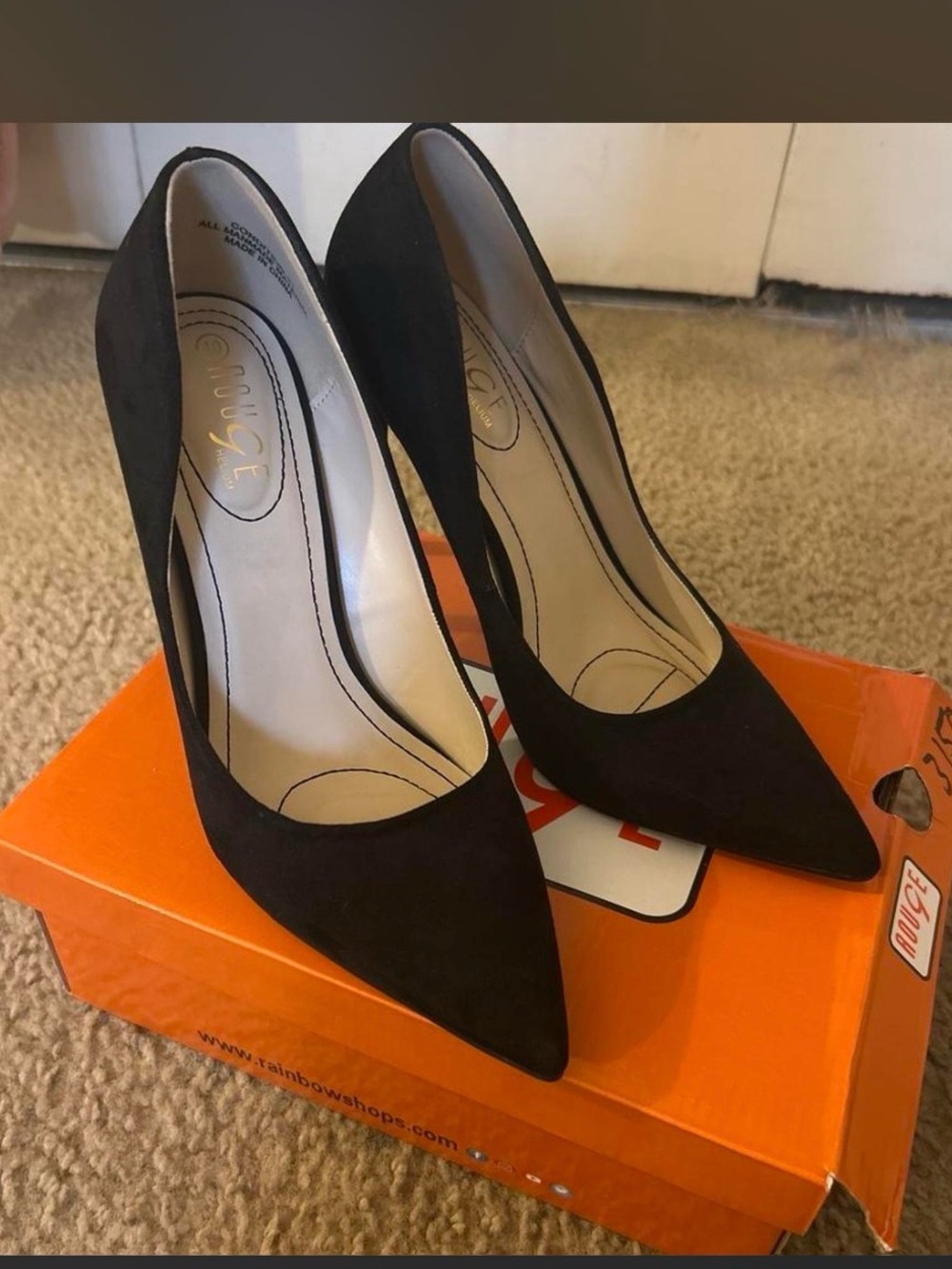 Rogue Black Pointed Toe Suede Stiletto Pumps